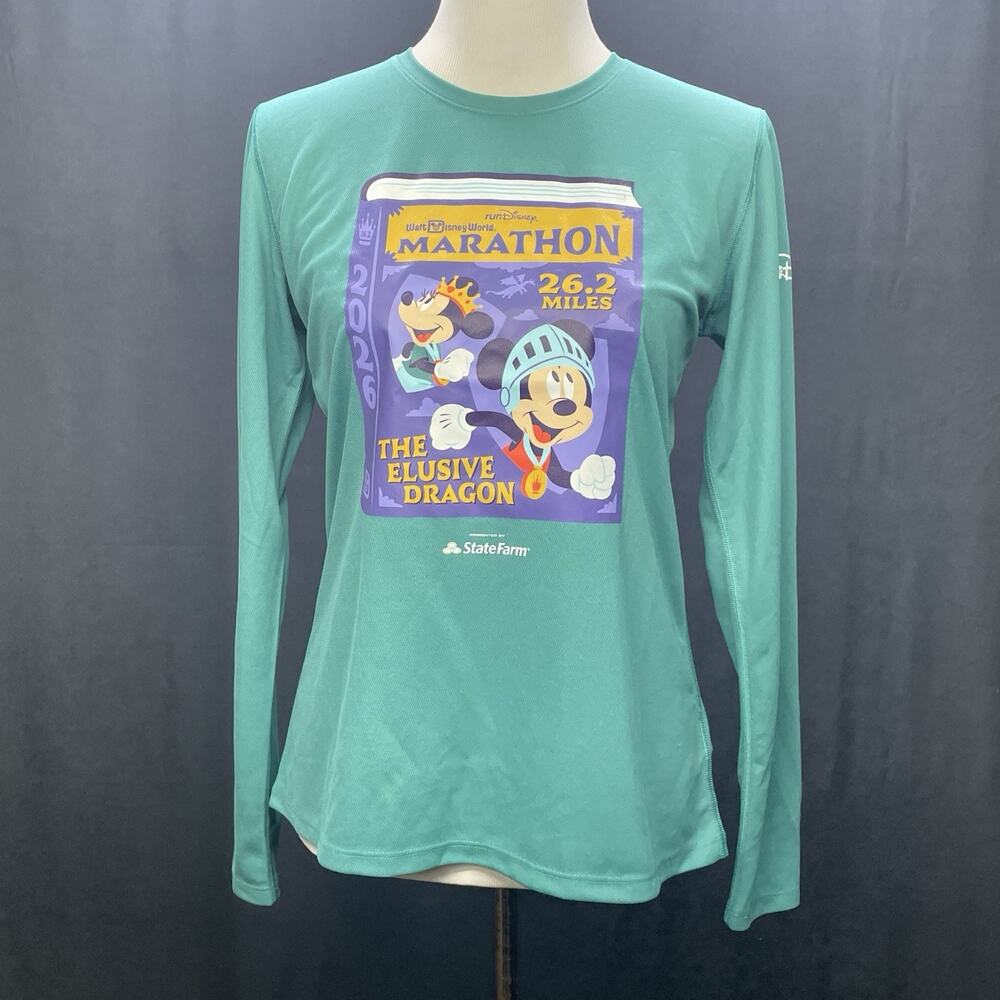 NEW 2026 runDisney Brooks Womens XL Top 26.2 mi Marathon Elusive Dragon Mickey